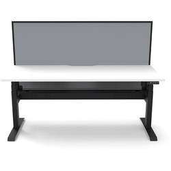 RAPIDLINE BOOST LIGHT SINGLE SIDED WORKSTATION + SCREEN + CABLE TRAY 1800MMW WHITE/BLACK