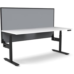 RAPIDLINE HALO+ SINGLE SIDED WORKSTATION + SCREEN 1500W X 750D X 1330MMH WHITE/BLACK