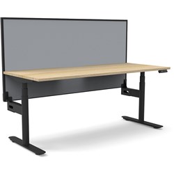RAPIDLINE HALO+ SINGLE SIDED WORKSTATION + SCREEN 1500W X 750D X 1330MMH OAK/BLACK