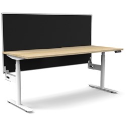 RAPIDLINE HALO+ SINGLE SIDED WORKSTATION + SCREEN 1800W X 750D X 1330MMH OAK/WHITE