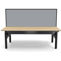 RAPIDLINE HALO+ BACK TO BACK WORKSTATION + SCREEN 2 PERSON 1200MMW OAK/BLACK