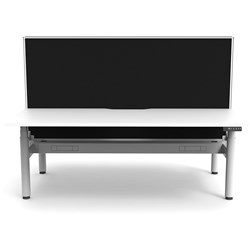 RAPIDLINE HALO+ BACK TO BACK WORKSTATION+SCREEN+CABLE TRAY 2 PERSON 1200MMW WHITE/WHITE