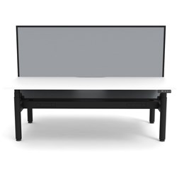 RAPIDLINE HALO+ BACK TO BACK WORKSTATION+SCREEN+CABLE TRAY 2 PERSON 1200MMW WHITE/BLACK