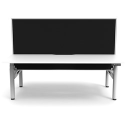 RAPIDLINE HALO+ BACK TO BACK WORKSTATION + SCREEN 2 PERSON 1500MMW WHITE/WHITE