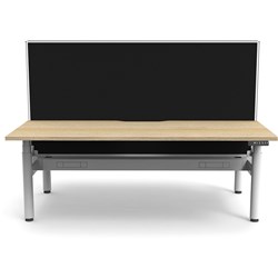 RAPIDLINE HALO+ BACK TO BACK WORKSTATION+SCREEN+CABLE TRAY 2 PERSON 1500MMW OAK/WHITE