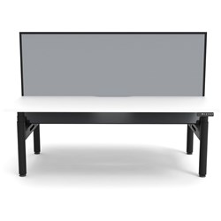 RAPIDLINE HALO+ BACK TO BACK WORKSTATION + SCREEN 2 PERSON 1800MMW WHITE/BLACK