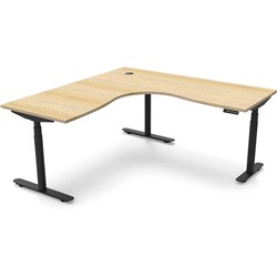 RAPIDLINE HALO+ CORNER WORKSTATION 1500/1500W X 750D X 1270MMH OAK/BLACK