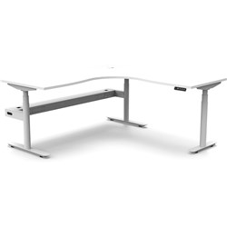 RAPIDLINE HALO+ CORNER WORKSTATION + TRAY 1500/1500W X 750D X 1270MMH WHITE/WHITE