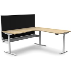 RAPIDLINE HALO+ CORNER WORKSTATION + SCREEN + CABLE TRAY 1500/1500MMW OAK/WHITE