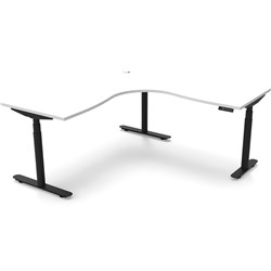 RAPIDLINE HALO+ CORNER WORKSTATION 1800/1500W X 750D X 1270MMH WHITE/BLACK