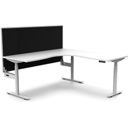 RAPIDLINE HALO+ CORNER WORKSTATION+SCREEN 1800/1500W X 750D X 1330MMH WHITE/WHITE