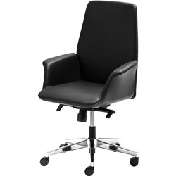 RAPIDLINE ACCORD EXECUTIVE CHAIR MEDIUM BACK BLACK LEATHER