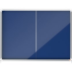 NOBO ENCLOSED NOTICE BOARD 1355 X 970MM BLUE FABRIC