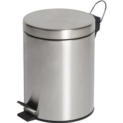 COMPASS ROUND PEDAL BIN 5 LITRES STAINLESS STEEL