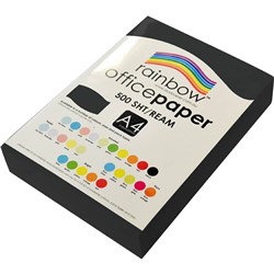 RAINBOW OFFICE COPY PAPER A4 80GSM BLACK REAM OF 500