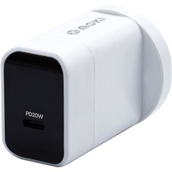 MOKI 20W PD USB-C 20W WALL CHARGER WHITE