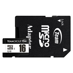 TEAM GROUP MICRO SDHC 16GB MEMORY CARD WITH ADAPTER BLACK