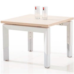 SYLEX OBLIQUE 600W X 600D X 450MMH COFFEE TABLE SNOW MAPLE TOP WHITE BASE