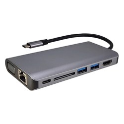 SHINTARO USB-C TRAVEL DOCKING STATION SILVER
