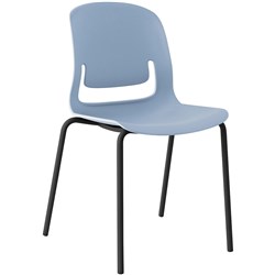 SYLEX PALETTE 4 LEG CHAIR NO ARMS POLYPROPYLENE GREY SEAT BLACK STEEL FRAME