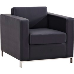 PLAZA LOUNGE CHAIR 1 SEATER 835W X 790D X 740MMH BLACK PU