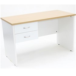 LOGAN STUDENT DESK WITH DRAWERS 1200W X 600D X 730MMH OAK AND WHITE