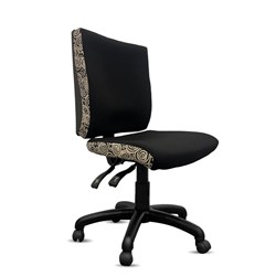 K2 ORANGE DUST KATHERINE MEDIUM BACK OFFICE CHAIR BLACK DOTS FABRIC
