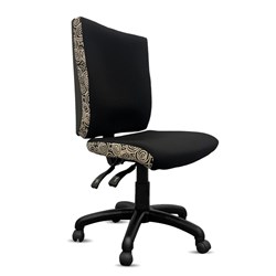 K2 ORANGE DUST KATHERINE HIGH BACK OFFICE CHAIR BLACK DOTS FABRIC