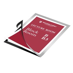 VISIONCHART MAGNETIC SIGN HOLDER WITH SELF ADHESIVE BACK A4 GREY