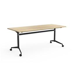 OLG UNI FLIP TABLE 1800W X 750D X 720MMH NEW OAK TOP BLACK FRAME