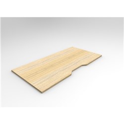 RAPIDLINE RECTANGLE SCALLOPED TABLE TOP ONLY 1500W X 750D X 25MMH NATURAL OAK