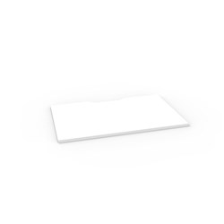 RAPIDLINE RECTANGLE SCALLOPED TABLE TOP ONLY 1200W X 750D X 25MMH NATURAL WHITE
