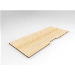 RAPIDLINE RECTANGLE SCALLOPED TABLE TOP ONLY 1800W X 750D X 25MMH NATURAL OAK