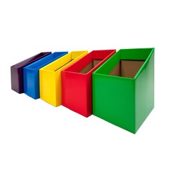 VISIONCHART CREATIVE KIDS CARDBOARD BOOK BOX ASSORTED COLOURS PACK OF 5