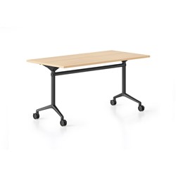 RAPIDLINE TYPHOON FLIP TOP TABLE 1800W X 750D X 750MMH OAK TOP ALL BLACK FRAME