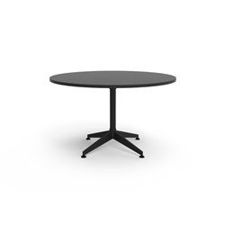 RAPIDLINE TYPHOON ROUND MEETING TABLE 1200D X 750MMH BLACK TOP ALL BLACK FRAME