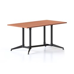 RAPIDLINE TYPHOON MEETING TABLE 1500W X 750D X 750MMH CHERRY TOP ALL BLACK FRAME