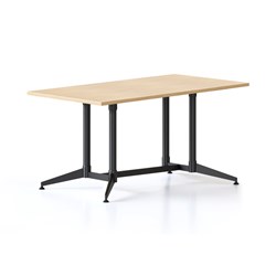 RAPIDLINE TYPHOON MEETING TABLE 1500W X 750D X 750MMH OAK TOP ALL BLACK FRAME