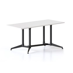 RAPIDLINE TYPHOON MEETING TABLE 1500W X 750D X 750MMH WHITE TOP ALL BLACK FRAME