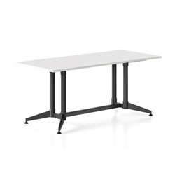 RAPIDLINE TYPHOON MEETING TABLE 1800W X 900D X 750MMH WHITE TOP ALL BLACK FRAME
