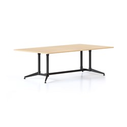 RAPIDLINE TYPHOON MEETING TABLE 2400W X 1200D X 750MMH OAK TOP ALL BLACK FRAME
