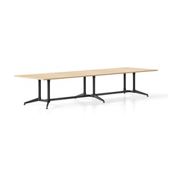 RAPIDLINE TYPHOON MEETING TABLE 3200W X 1200D X 750MMH OAK TOP ALL BLACK FRAME