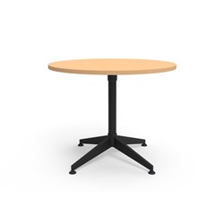 RAPIDLINE TYPHOON ROUND MEETING TABLE 900D X 750MMH BEECH TOP ALL BLACK FRAME
