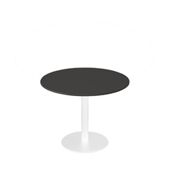 RAPIDLINE ESTILLO DISC BASE ROUND TABLE 1200D X 755MMH BLACK TOP WHITE BASE
