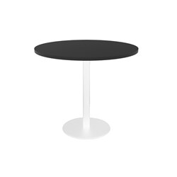 RAPIDLINE ESTILLO DISC BASE ROUND TABLE 900D X 755MMH BLACK TOP WHITE BASE