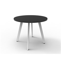 RAPIDLINE ETERNITY ROUND MEETING 900D X 730MMH BLACK TOP WHITE BASE