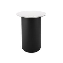 RAPIDLINE DRUM ROUND HIGH BAR TABLE 900D X 1050MMH WHITE TOP BLACK BASE