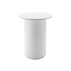 RAPIDLINE DRUM ROUND HIGH BAR TABLE 900D X 1050MMH WHITE TOP WHITE BASE