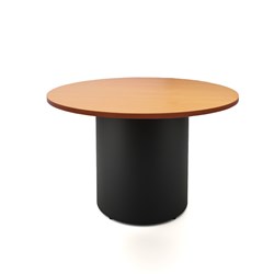 RAPIDLINE DRUM ROUND MEETING TABLE 1200D X 730MMH BEECH TOP BLACK BASE