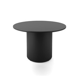 RAPIDLINE DRUM ROUND MEETING TABLE 1200D X 730MMH BLACK TOP BLACK BASE